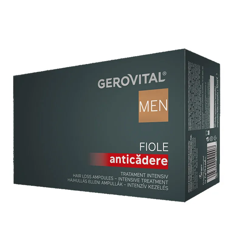 Tratament intensiv anticadere Men, 10x10ml, Gerovital