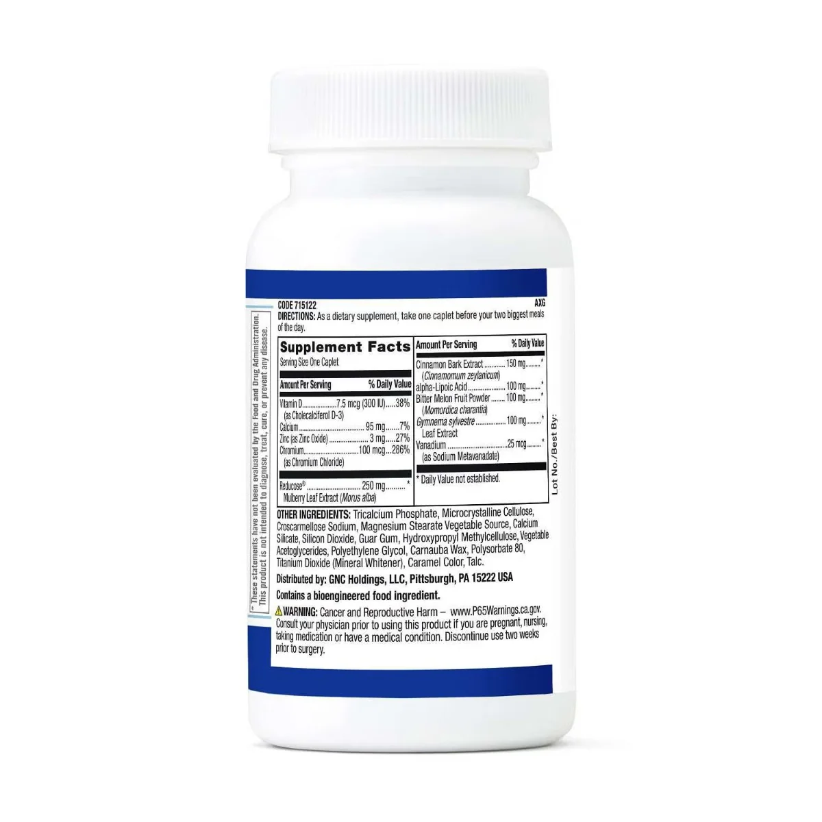 Formula cu reducose pentru reglarea zaharului din sange Preventive Nutrition Blood Sugar, 60 tablete, GNC