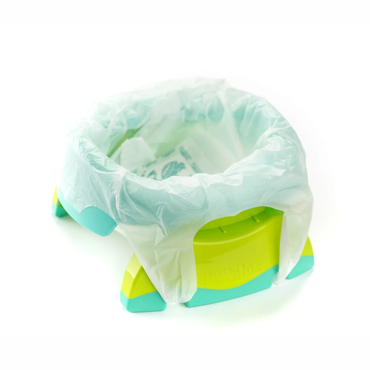Olita portabila pliabila 2 in 1 15+ luni Turquoise + Verde, 1 bucata, Potette Plus
