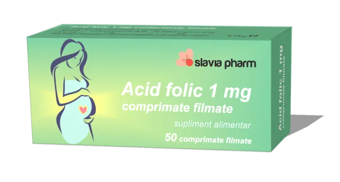 Acid folic 1 mg, 50 comprimate, Slavia Pharm