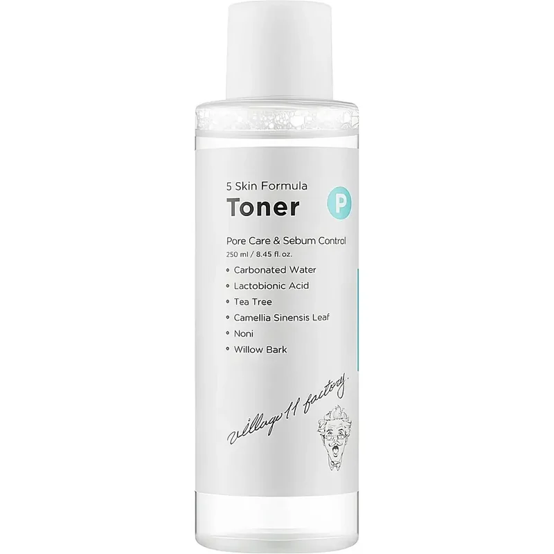 Toner echilibrant pentru pori si controlul sebumului P Skin Formula, 250ml, Village 11 Factory