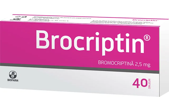 Brocriptin 2.5mg, 40 drajeuri, Biofarm