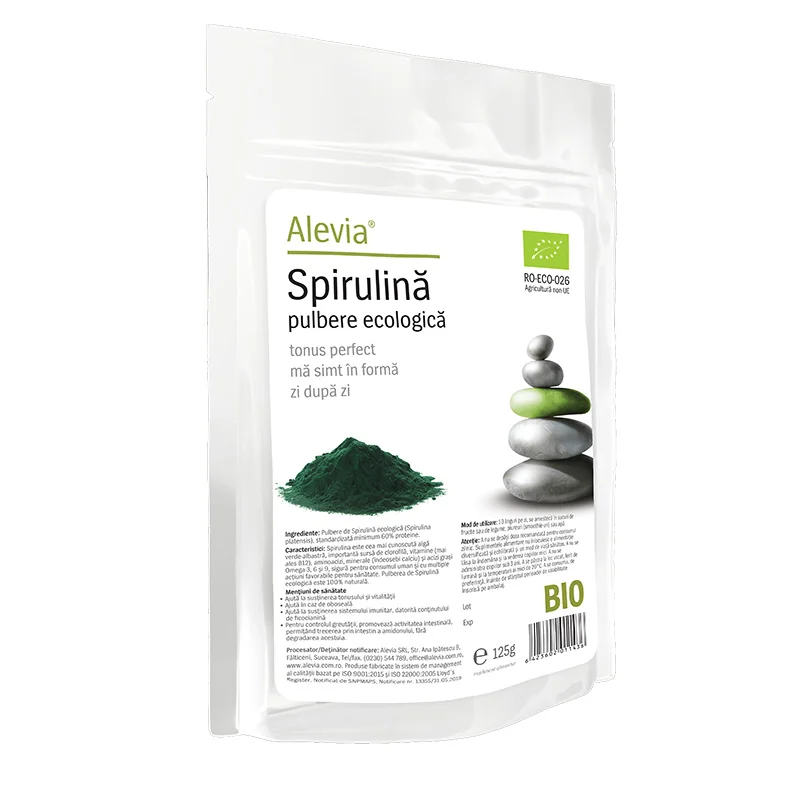 Spirulina pulbere ecologica, 125g, Alevia