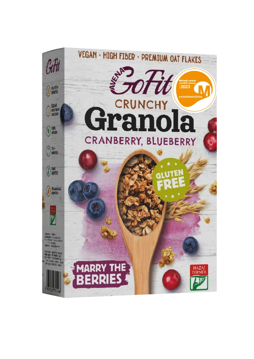 Granola cu afine si merisoare fara gluten, 250g, Avena GoFit