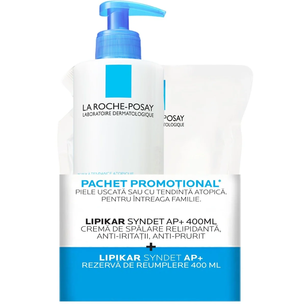 Lipikar Syndet AP+ 400ml + Rezerva Lipikar Syndet AP+ 400ml, La Roche-Posay