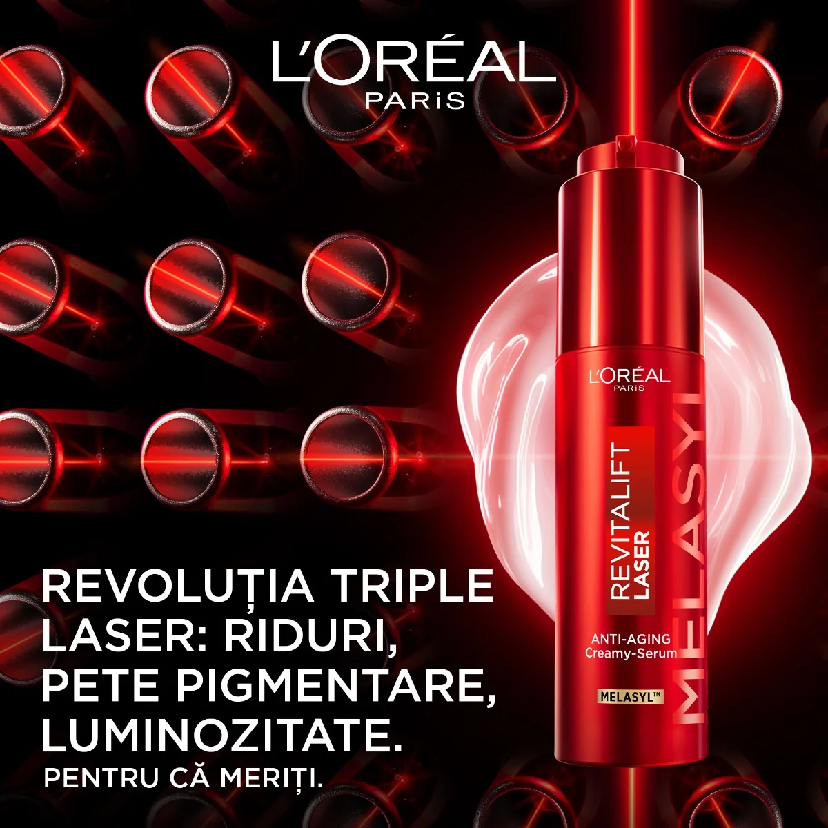 Serum-crema anti-imbatranire Revitalift Laser Melasyl, 50ml, L'Oreal Paris