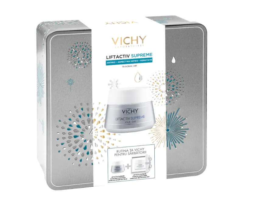Trusa Liftactiv Supreme crema antirid si fermitate 50ml + Crema de noapte antirid toate tipurile de ten 15ml, Vichy