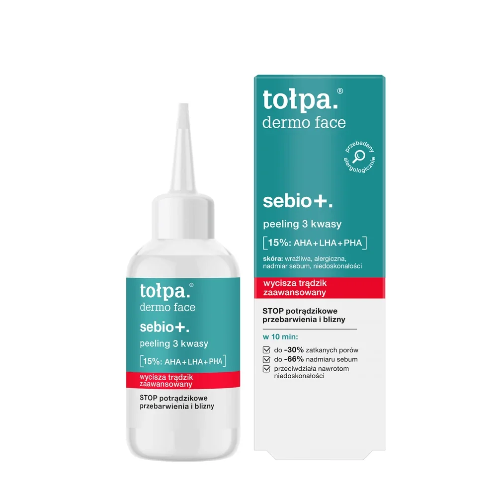Peeling pentru ten gras si acneic cu 3 acizi Dermo Face Sebio+, 50ml, Tołpa