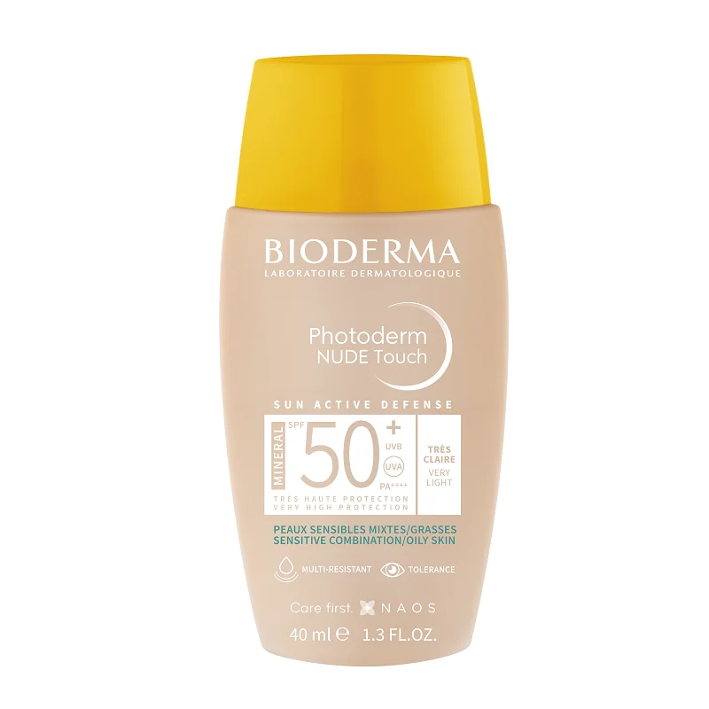 Fluid Nude Touch Mineral pentru ten foarte deschis SPF50+ Photoderm, 40ml, Bioderma