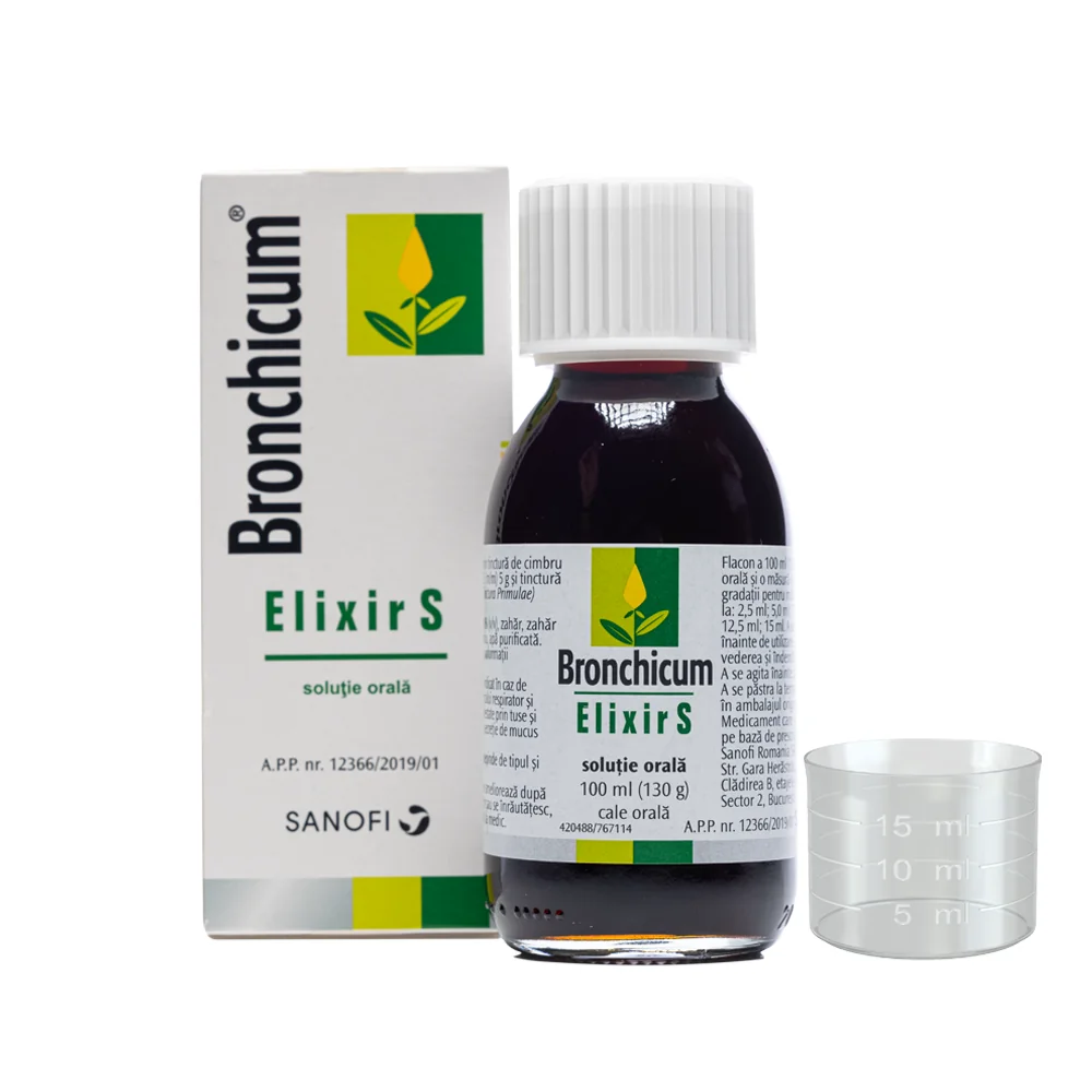 Bronchicum Elixir S solutie orala, 100ml, Sanofi