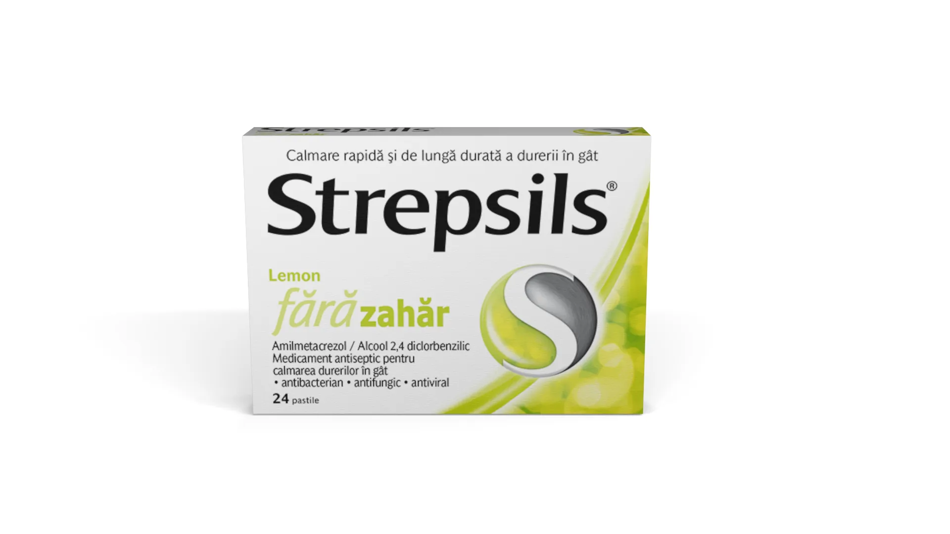 Strepsils Lemon fara zahar, 24 comprimate, Reckitt Benckiser