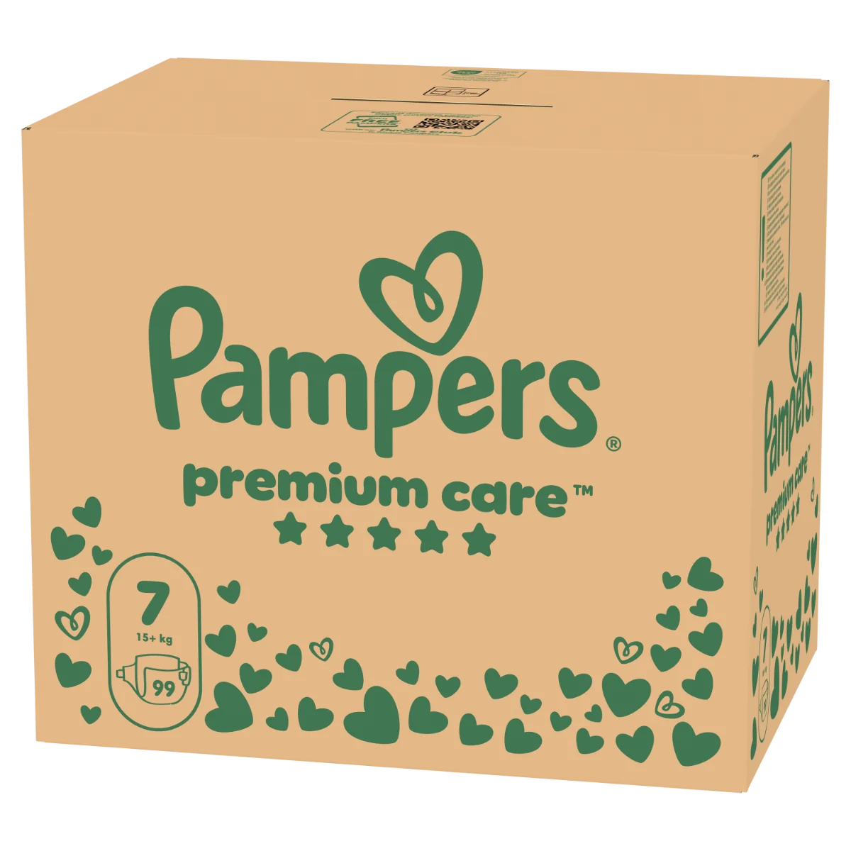 Scutece Premium Care Marimea 7 pentru 15+ kg, 99 bucati, Pampers
