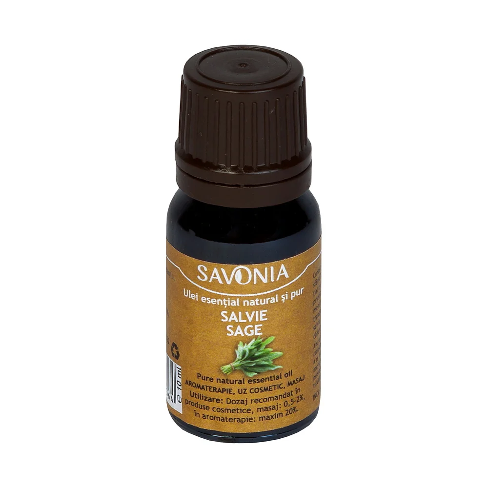 Ulei esential natural si pur Salvie uz extern, 10ml, Savonia