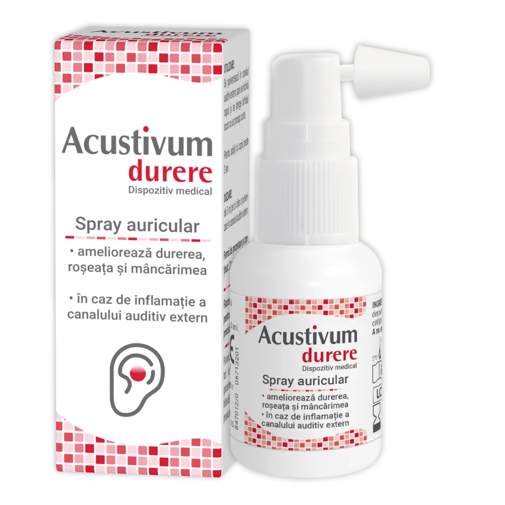 Spray auricular Acustivum pentru durere, 20ml, Zdrovit