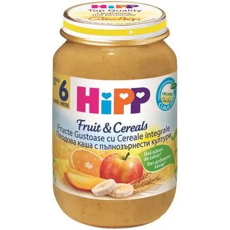 Piure fructe gustoase cu cereale integrale Bio, 190g, HiPP