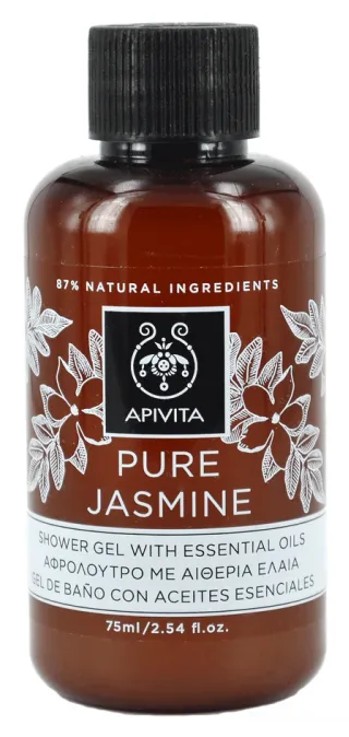 Apivita Gel de dus hidratant mini Pure Jasmine, 75ml