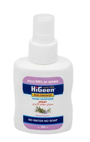 Spray dezinfectant pentru maini + masca si obiecte cu rosemary si alcool 70%, 100ml, HiGeen