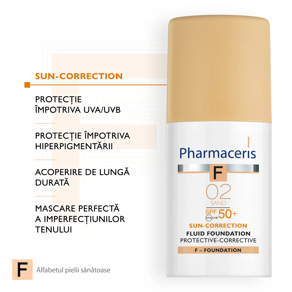 Fond de ten fluid Protective-Corective 02 Sand SPF50 F, 30ml, Pharmaceris