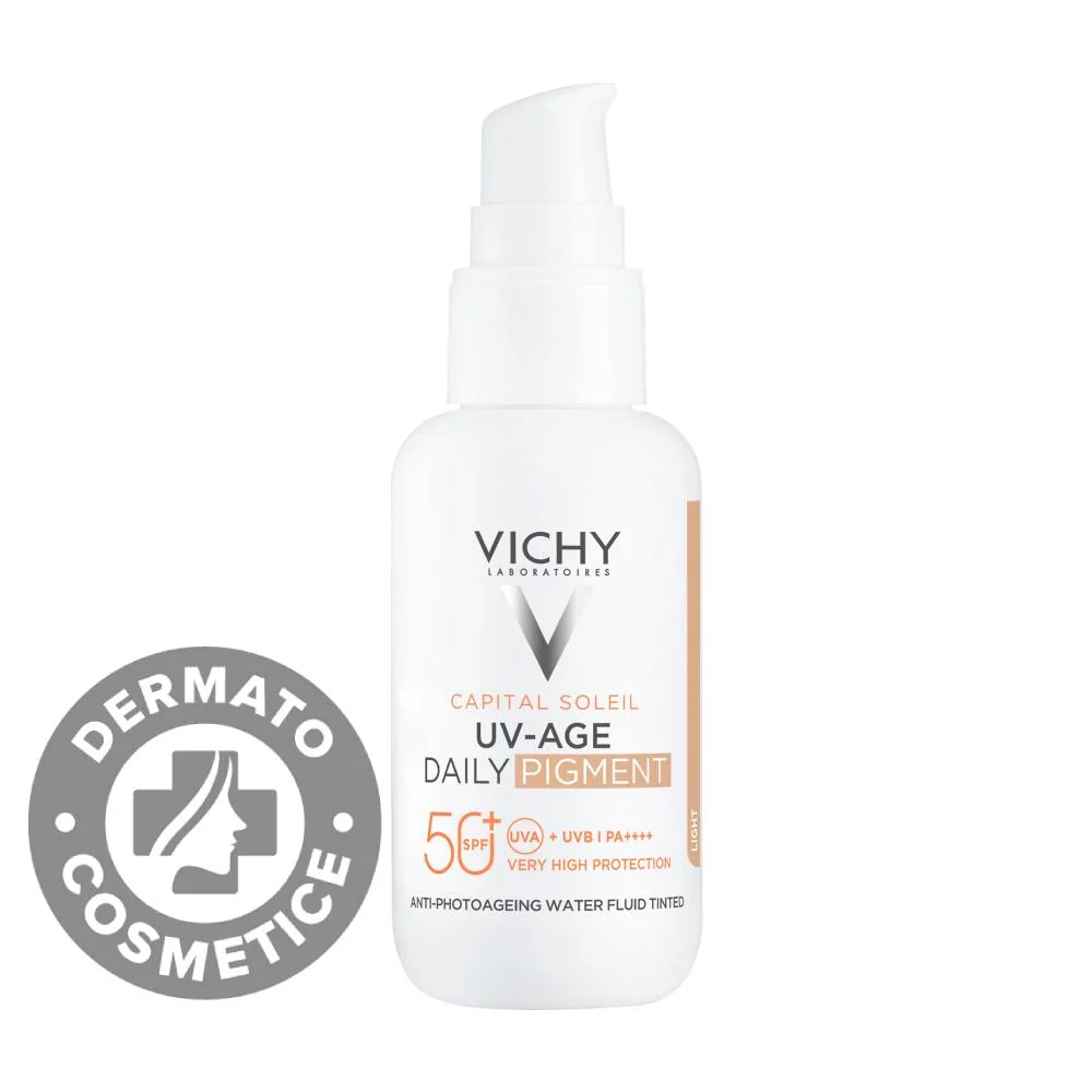 Fluid colorat apos anti-fotoimbatranire cu SPF50+ Capital Soleil UV-AGE DAILY, 40ml, Vichy 