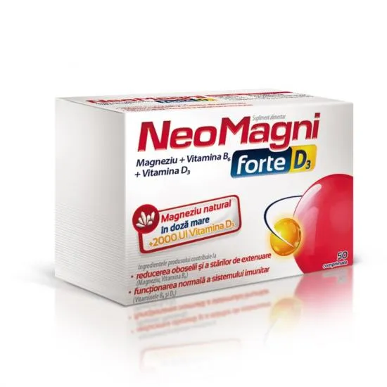 NeoMagni forte D3, 50 comprimate, Aflofarm