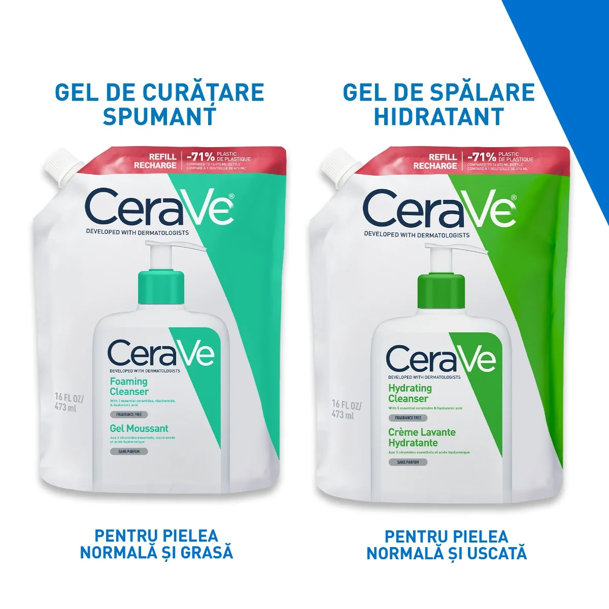 Rezerva Gel de curatare  spumant piele normal-grasa, 473ml, CeraVe