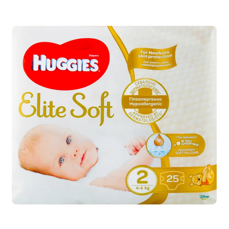 Scutece Eite Soft Nr.2 pentru 4-6kg, 25 bucati, Huggies