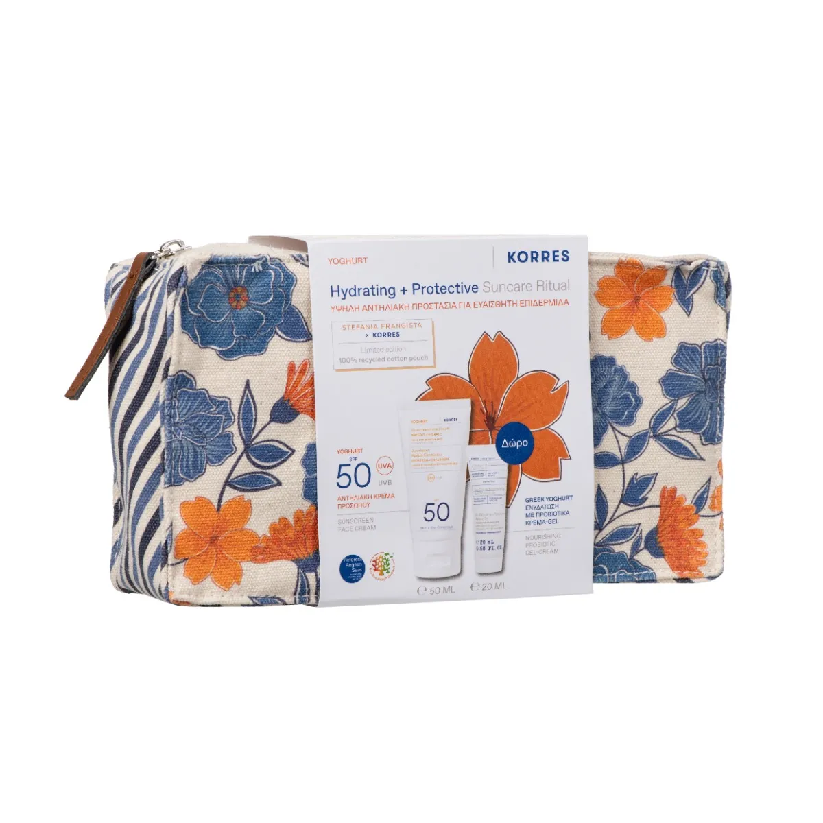 Pachet Yogurt Sun Crema de fata cu SPF50 50ml + Crema pentru ten 20ml, Korres