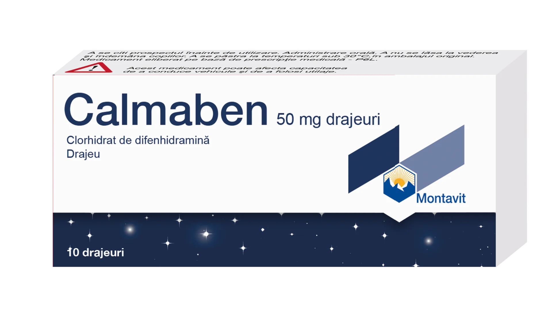 Calmaben 50mg, 10 drajeuri, Montavit