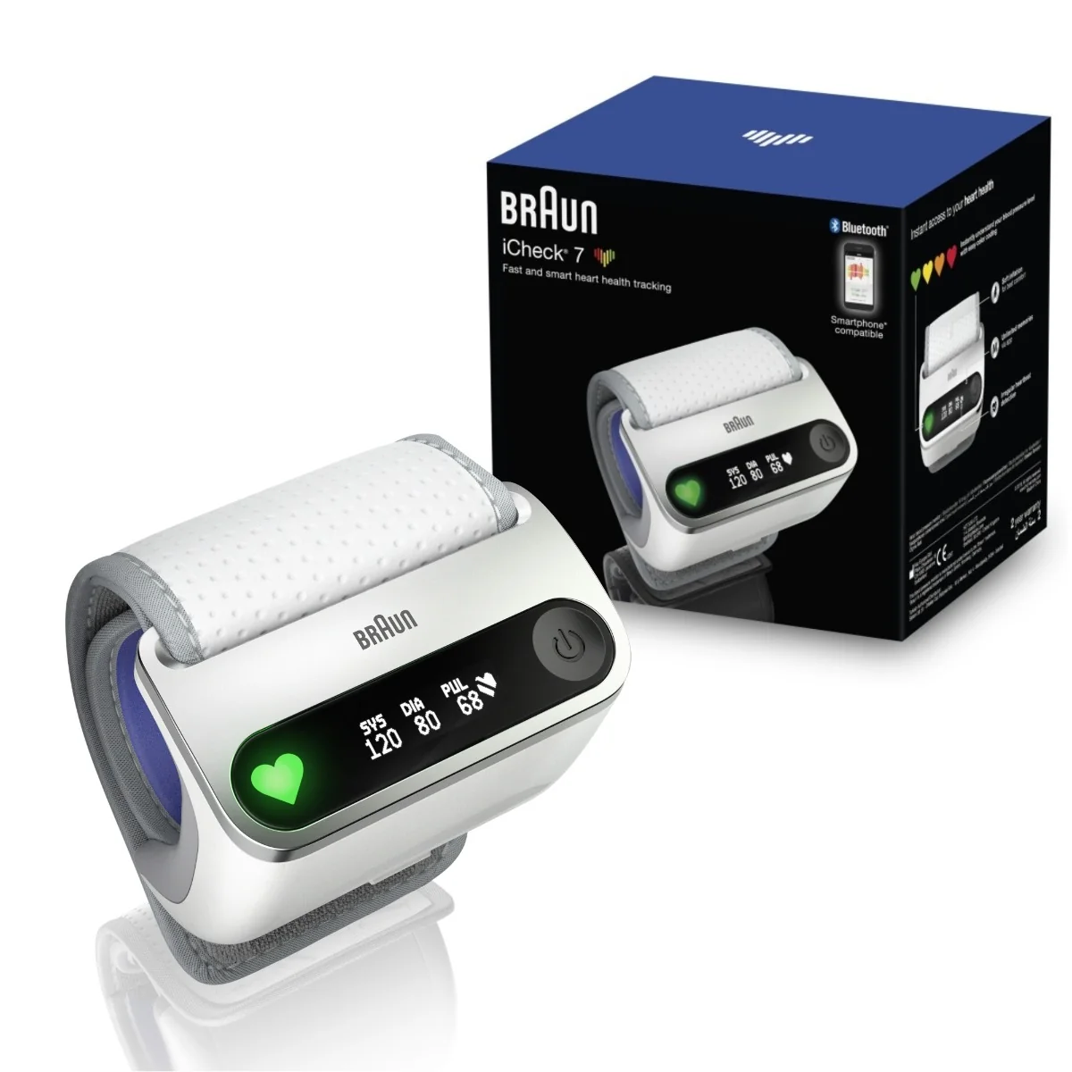 Tensiometru tip bratara cu Bluetooth iCheck7, 1 bucata, Braun