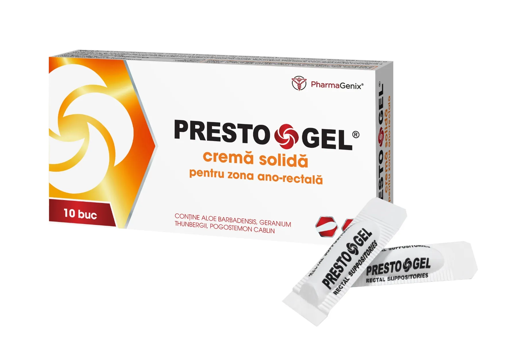 PrestoGel®, 10 supozitoare, PharmaGenix®