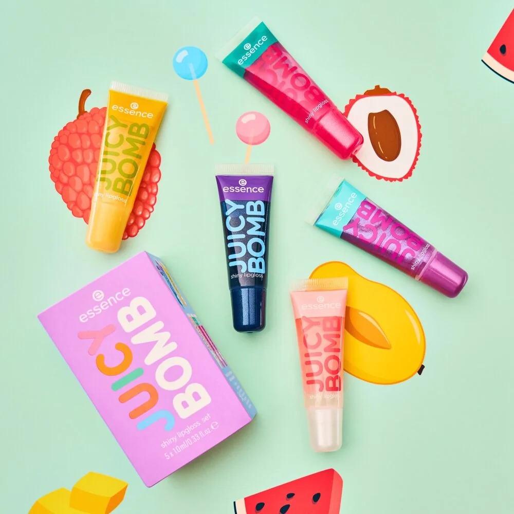 Set Shiny Lipgloss Juicy Bomb, 5x10ml, Essence