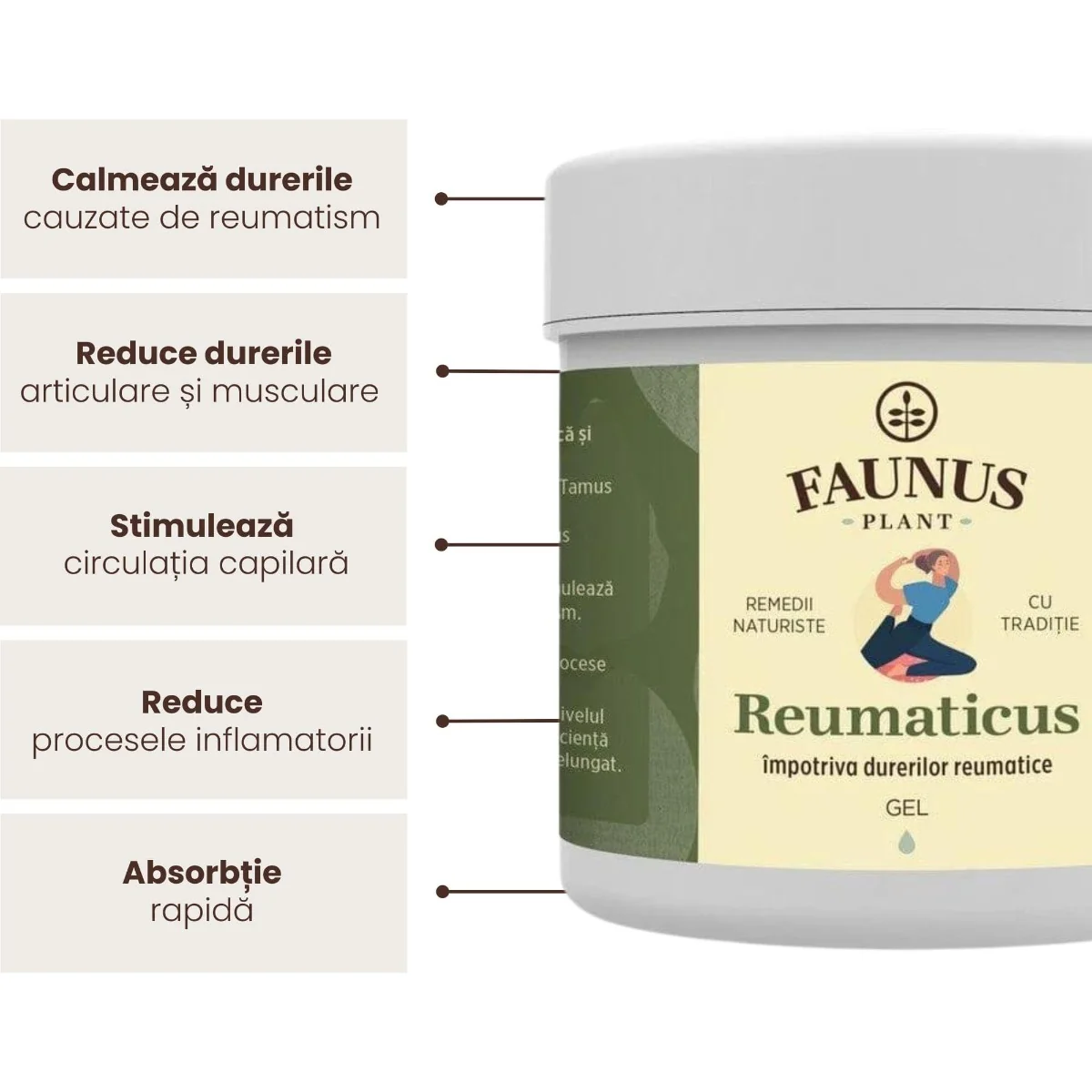 Gel pentru dureri reumatice Reumaticus, 250ml, Faunus Plant