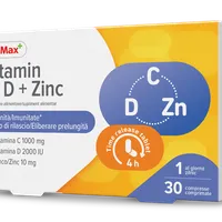 Dr. Max Vitamina C, D + Zinc, 30 comprimate