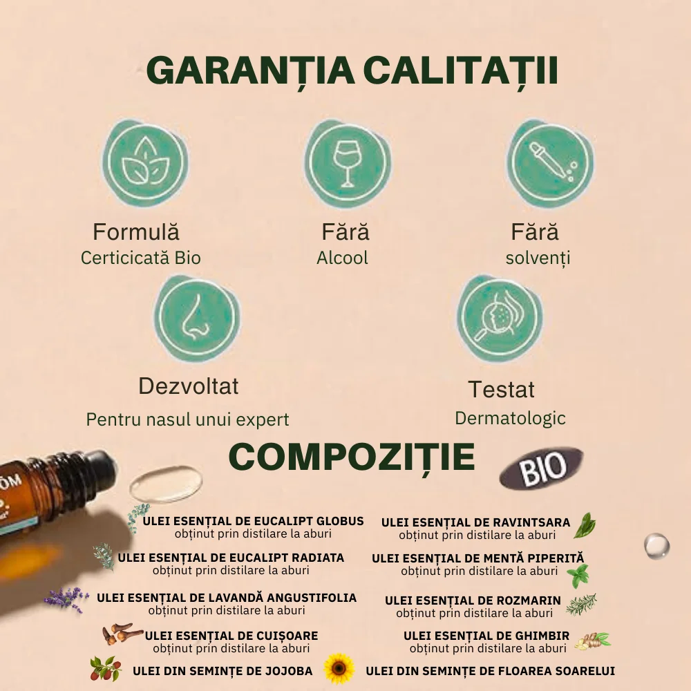 Roll-on cu uleiuri esentiale Immunity Bio, 5ml, Pranarom