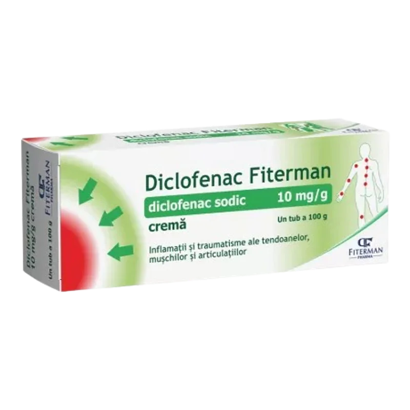 Diclofenac crema 10 mg/g, 100g, Fiterman | Dr. Max Farmacia