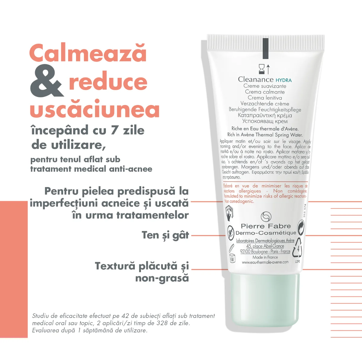 Crema calmanta Cleanance Hydra, 40ml, Avene