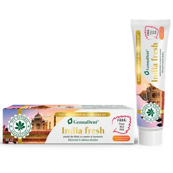 Pasta de dinti GennaGent India Fresh, 80ml, VivaNatura 