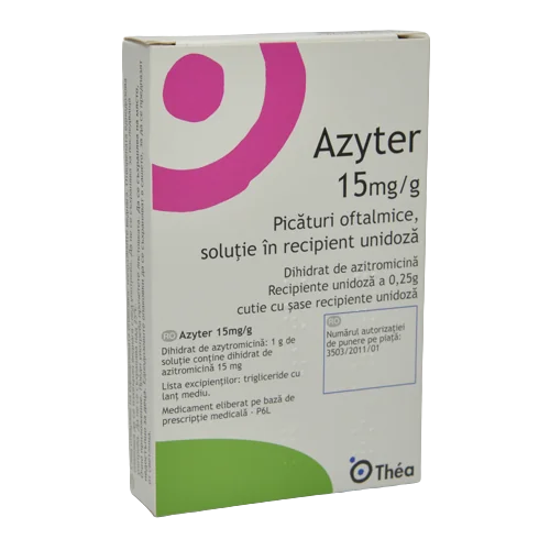 Azyter solutie oftalmica 15mg/g, 6 doze, Thea