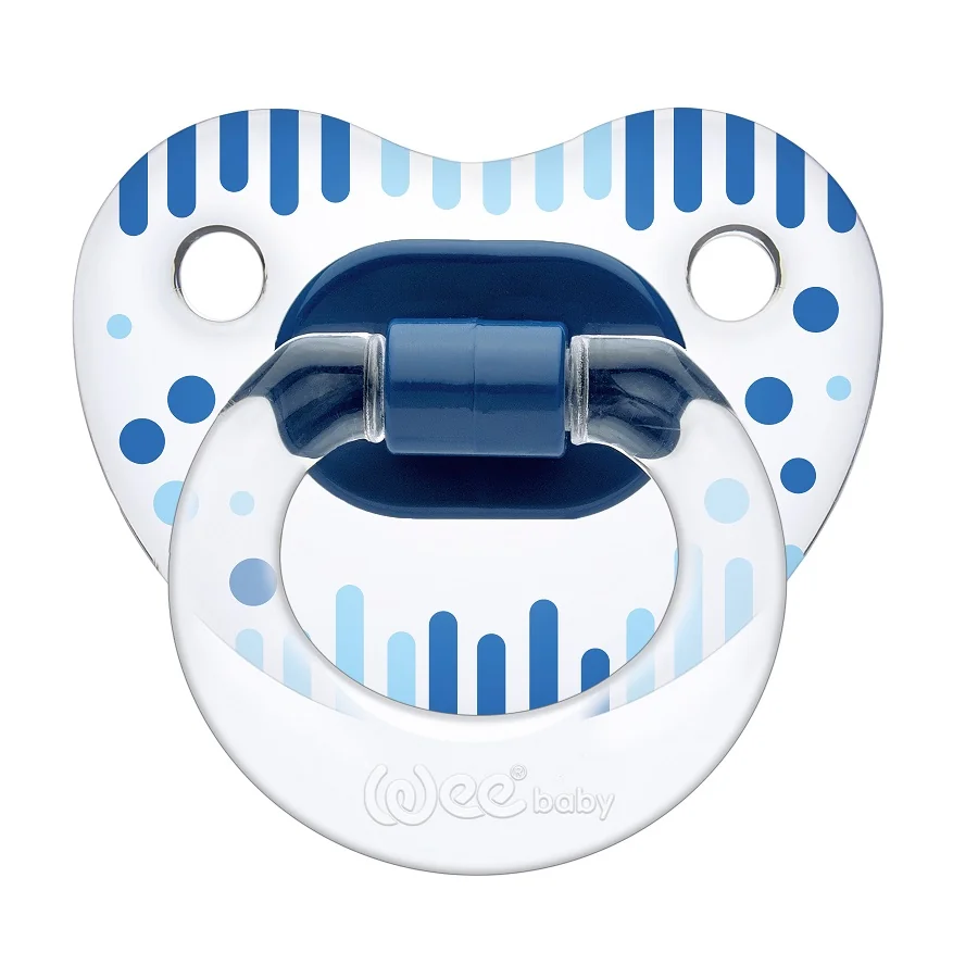 Suzeta din silicon ortodontica transparenta cu desen nr.1, 1 bucata, Wee Baby