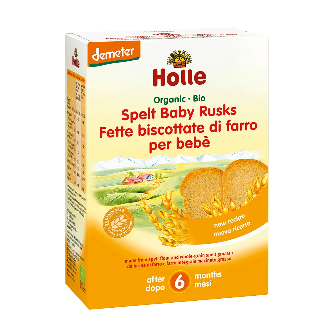 Paine uscata din grau spelt +6 luni, 200g, Holle Baby Food