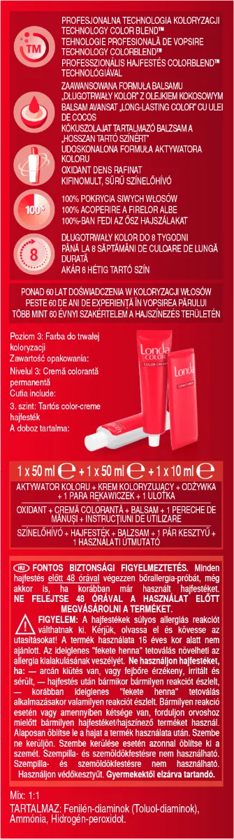 Vopsea de par permanenta 55/46 Mahon, 110ml, Londa