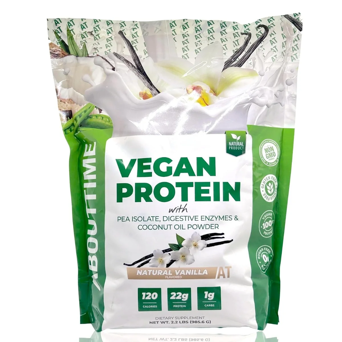 Proteina Vegana cu Aroma Naturala de Vanilie, 985g, AboutTimeĀ®