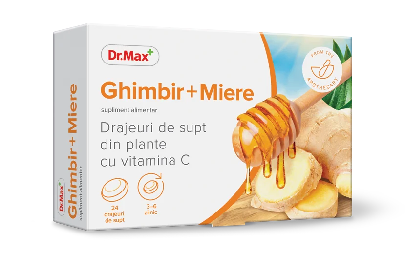 Dr. Max Drajeuri ghimbir + miere, 24 drajeuri