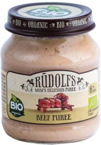 Piure din carne de vita 6+ Bio, 120g, Rudolfs