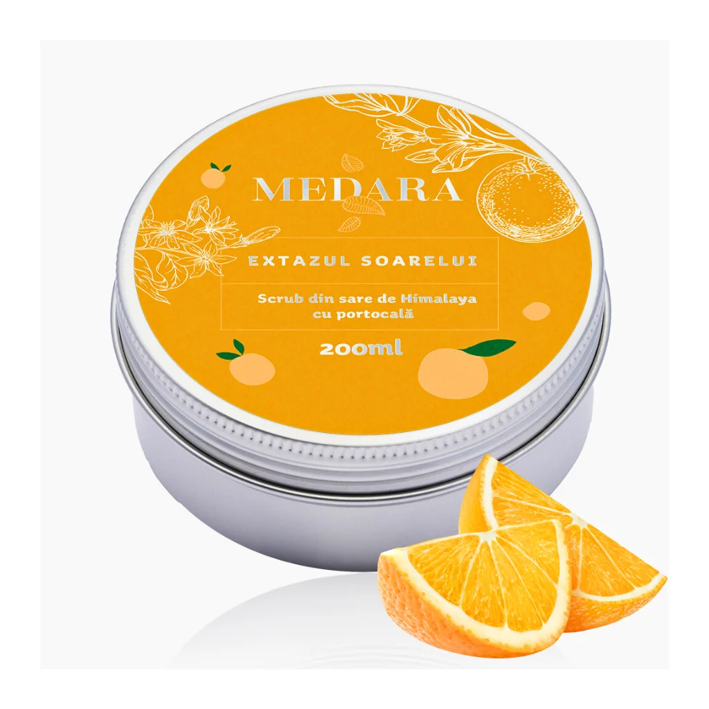 Scrub cu sare de Himalaya si portocale Extazul Soarelui, 200ml, Medara