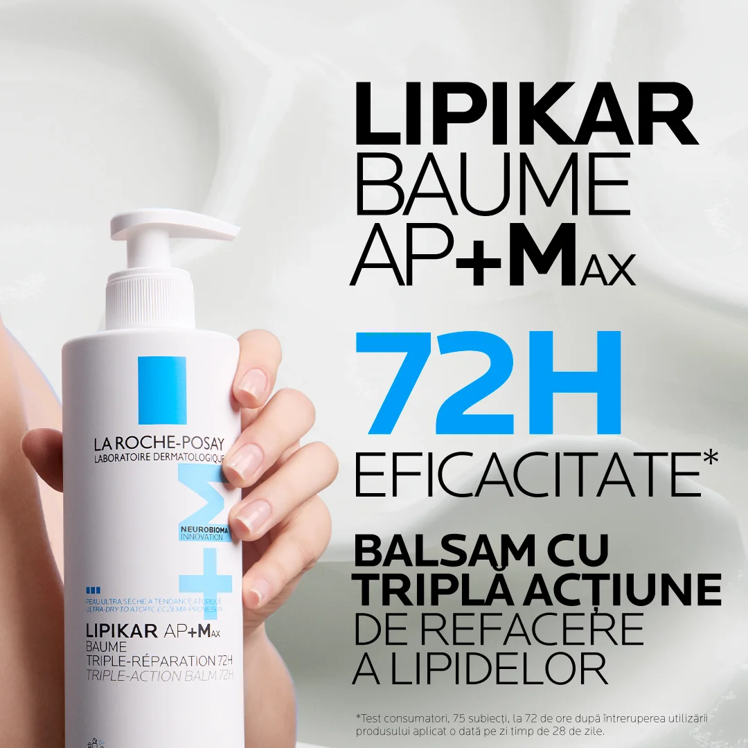 Balsam triplu reparator Lipikar Baume AP+Max, 400ml, La Roche-Posay