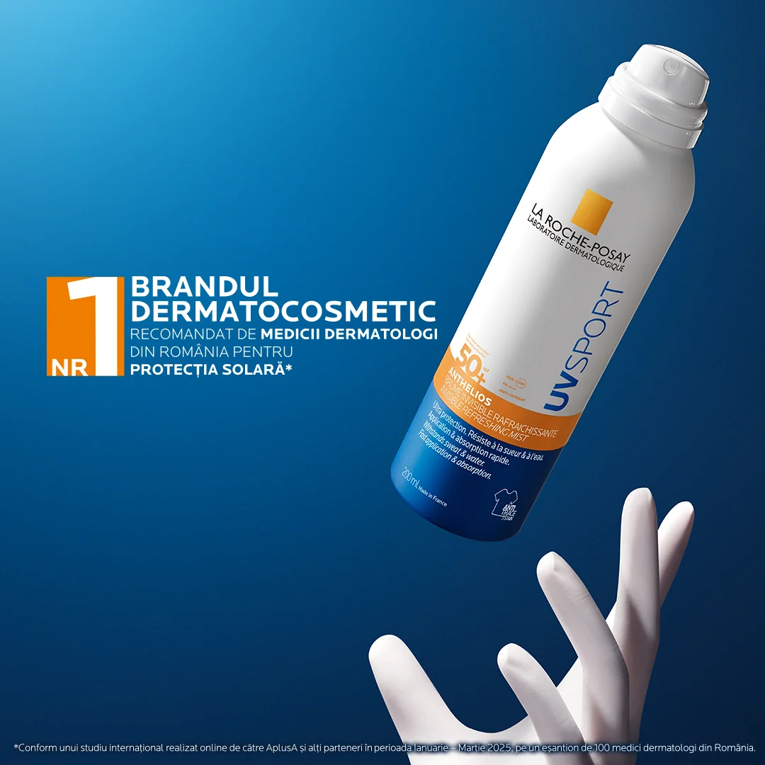 Spray invizibil reimprospatant SPF50+ Anthelios UVSport, 200ml, La Roche-Posay