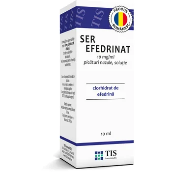 Ser efedrinat 10mg/ml picaturi nazale 1%, 10ml, Tis Farmaceutic