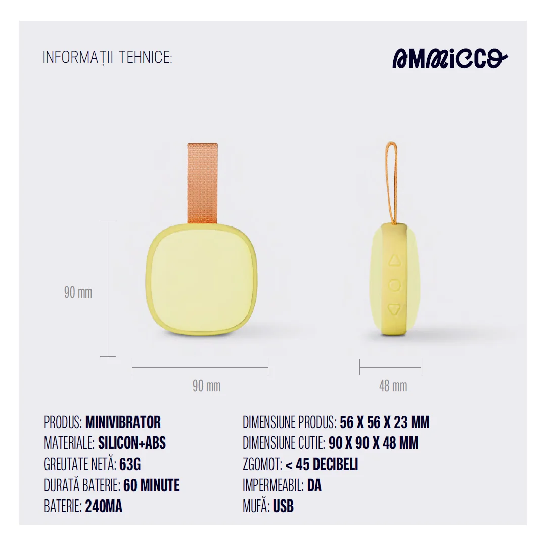 Mini vibrator cu 10 moduri de vibratie si functie incalzire My Massage, 1 bucata, Ammicco