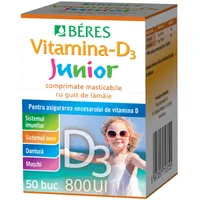 Vitamina D3 Junior 800 UI, 50 comprimate masticabile, Beres